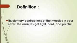 Neck muscle spasm | PPT