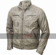 Image result for Men's Grey Leather Jacket