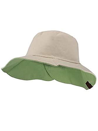 Buy C.C Women's 100% Cotton Crushable Bucket Ponytail Messy Bun Sun Hat ...
