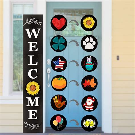 Amazon.com: Interchangeable Welcome Sign for Front Porch- 45"X9" Large ...