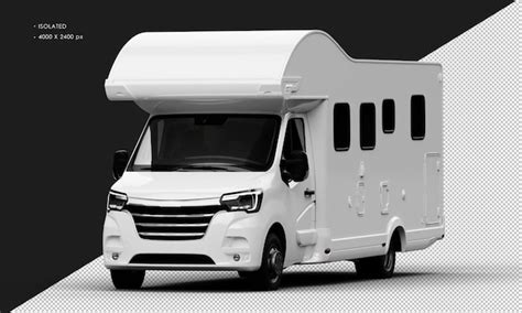 Isoliertes realistisch glänzendes weißes Reise-Wohnmobil-Auto von der ...
