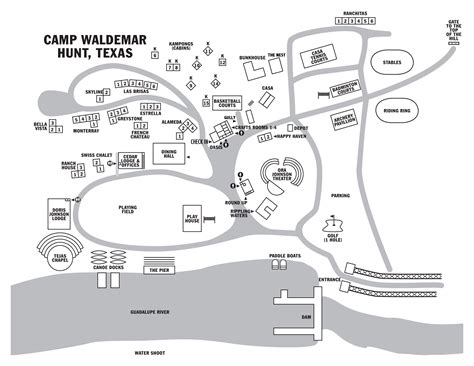 Map of Camp Waldemar Hunt, Texas