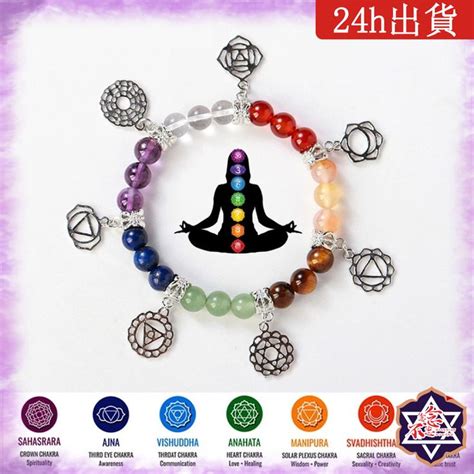 Natural Crystal Seven Chakra Bracelet Korean Version Simple Jewelry ...