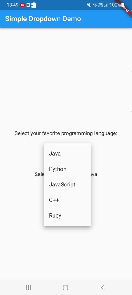 Drop-Down Button Flutter 的图像结果