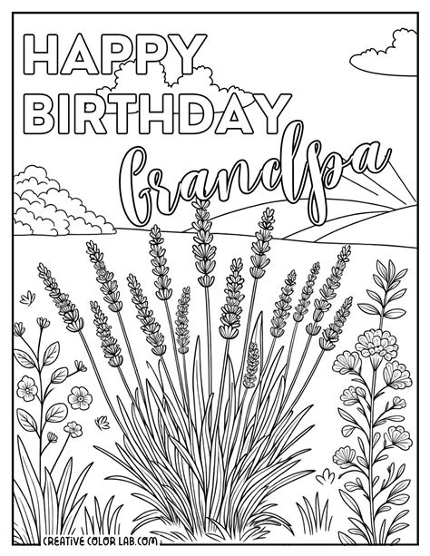 Happy Birthday Grandpa Colouring Pages