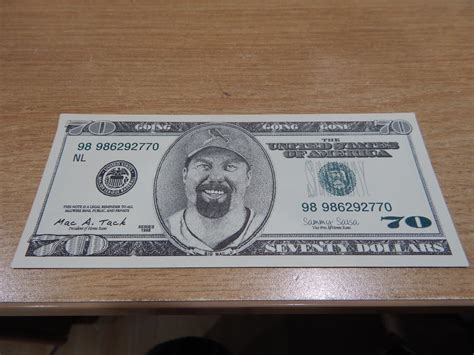 MARK McGUIRE 70 HOME RUN DOLLAR BILL 70 DOLLAR BILL | eBay