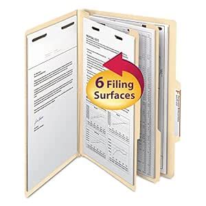 Smead Classification File Folder, 2 Dividers, 2" Expansion, 2/5-Cut Tab ...