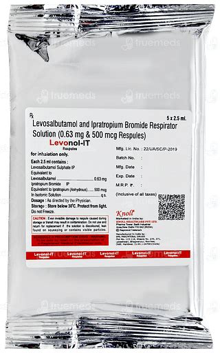 Levonol It Respules 25 Ml Pack Of 5 - Uses, Side Effects, Dosage, Price ...