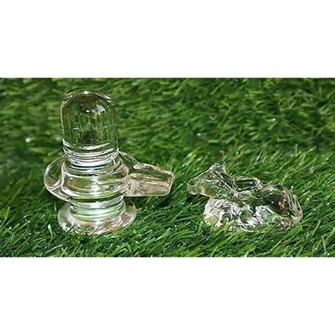 Will and weaves 5cm Crystal Sphatik Shivling with Nandi Idol - Home ...