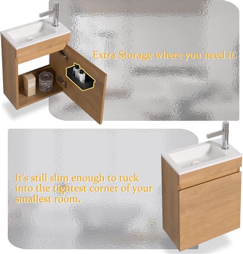 Buy TONA 16 Small Bathroom Vanity and Sink Combo, Wall Mounted Vanity ...