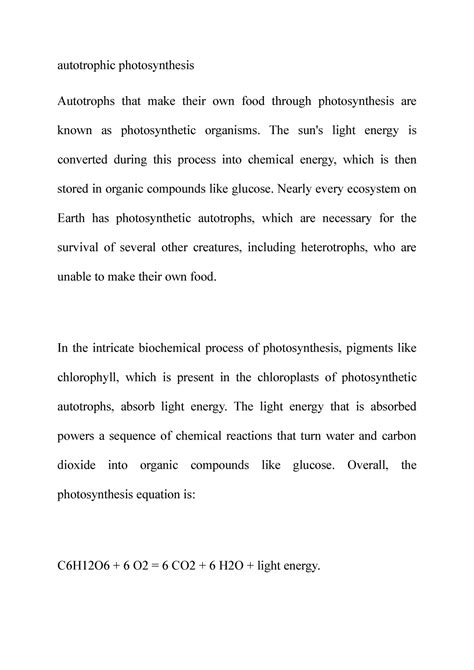 Autotrophic photosynthesis - autotrophic photosynthesis Autotrophs that ...