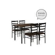 Mainstays 5-Piece Wood & Metal Dining Set, 4 Person, | Ubuy India