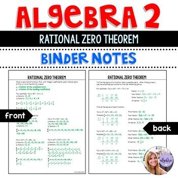 Image result for Rational Zero Theorem Worksheet