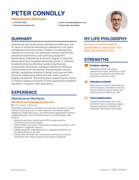 3 Successful Maintenance Mechanic Resume Examples And Writing Tips for 2024