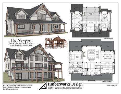 Timber Frame House Plan - The Newport