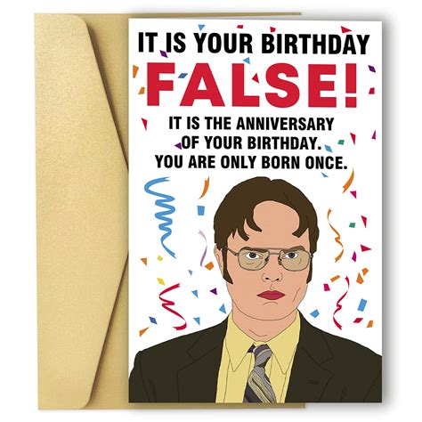 Buy Happy Dwight Schrute Birthday Card for Men, Funny Bday Card for ...
