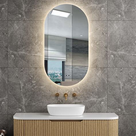 Oval Frameless Bathroom Mirror Oval Bathroom Mirror Frameless Modern