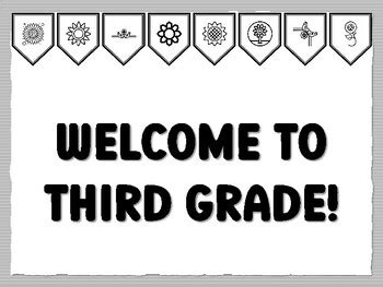 WELCOME TO THIRD GRADE! Sunflower Bulletin Board Kit, Ready to print ...