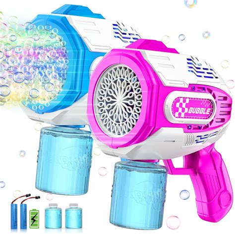 Amazon.com: Rechargeable Bubble Gun Machine for Kids, VATOS 2PCS ...