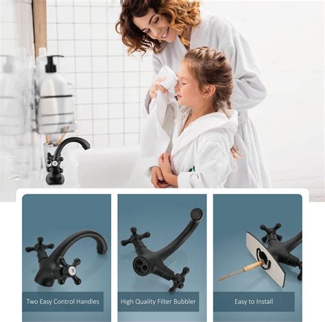 Buy Aolemi Bathroom Matte Black Sink Faucet Single Hole Double Handle ...