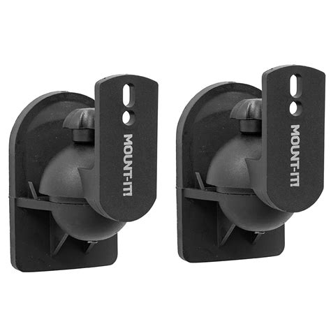 Mount-it 2 Black Universal Satellite Speaker Mounts/Brackets for Walls ...