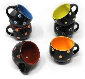 KIKI CREATION Pack of 6 Bone China, Ceramic Premium Quality Small Size ...
