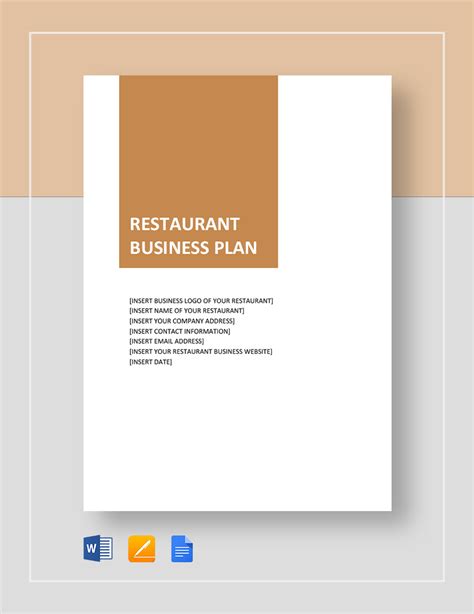 Restaurant Business Plan Cover Page 的图像结果