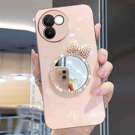 KC Back Cover for Vivo V30e 5G - Round Bow Mirror Electroplated Soft ...
