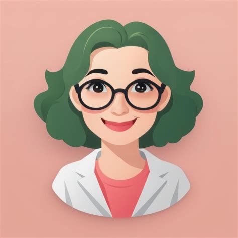 Female scientist with glasses cartoon style vector illustration female ...