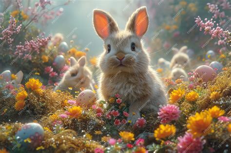 Free Photo | Easter celebration with dreamy bunny