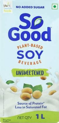 So good Soy Natural Unsweetened Plant Based Beverage 1000ml Tetra Pack ...