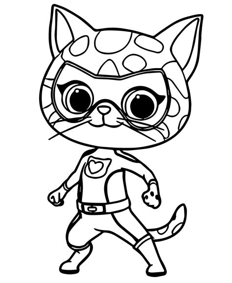 Super Kitties Coloring Pages Printable - ColoringPrintCentral.com