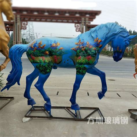 彩绘马雕塑，玻璃钢动物 - 河北卓景雕塑公司