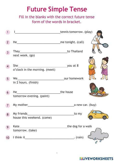 Future Simple Worksheets 的图像结果