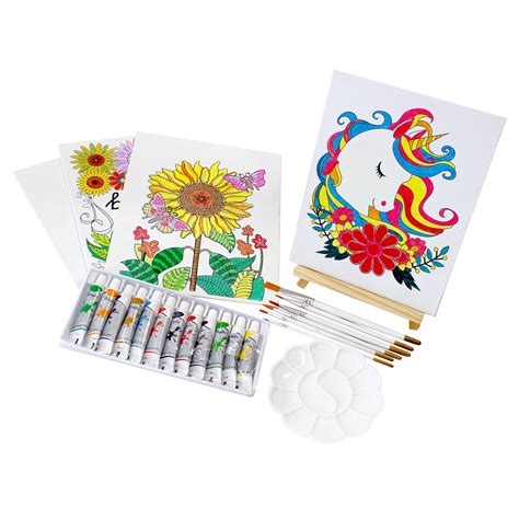 GOLDentime Pre Drawn canvas for Painting for Kids Adults Paint - 12 Pcs ...