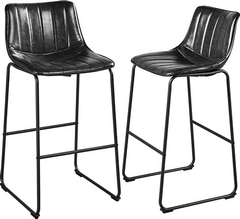 Buy Yaheetech 30 PU Leather Dining Chairs Armless Chairs Indoor/Outdoor ...