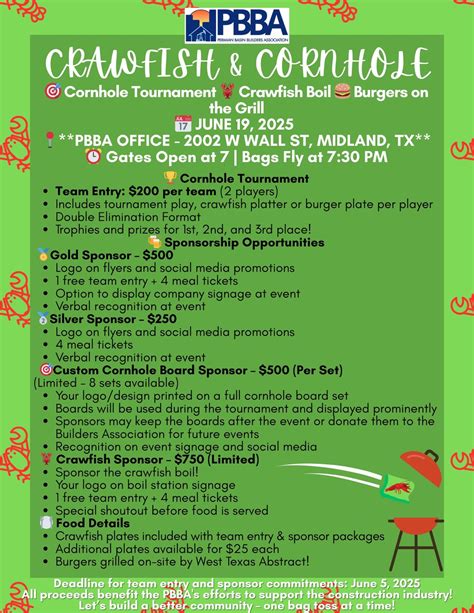 CORNHOLE & CRAWFISH, 2002 W Wall St, Midland, TX, 19 June 2025 | AllEvents