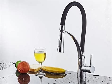 Buy Kitchen Tap, 360° Swivel Kitchen Mixer Taps with Black Silicone ...