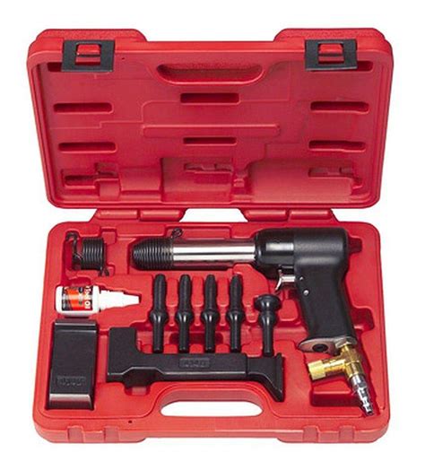 3X AIR Hammer KIT for Solid Rivets. Comes with 2 Bucking Bars, 5 Cupped ...