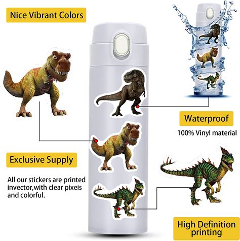 Buy Aiekule 2022 Dinosaur Stickers 50 Pcs Water Bottle Stickers Vinyl ...
