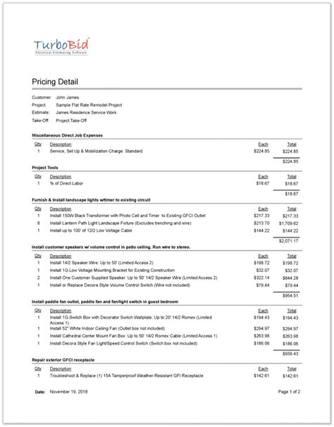 Electrical & Plumbing Construction Bid Package Turbobid Plumbing Bid ...