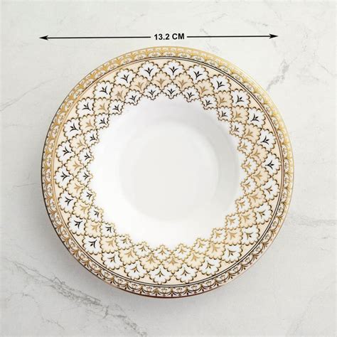 Buy Luxury Ebony Gold Printed Bone China Cup and Saucer Set- 4 Pcs from ...