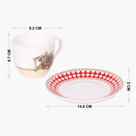 Buy Nirvana Premium Bone China Cup And Saucer- Set Of 8 from Home ...