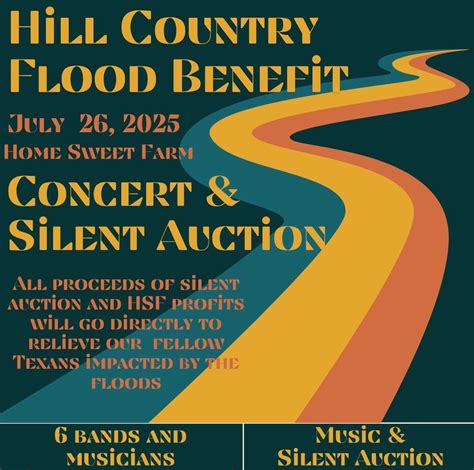 Hill Country Flood Benefit: Concert & Silent Auction, 307 S Park St ...