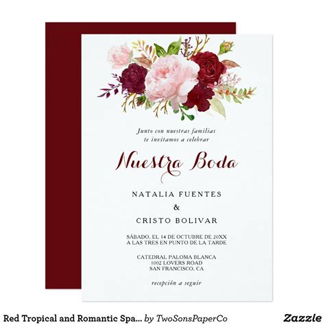 Wedding Invitation Templates In Spanish