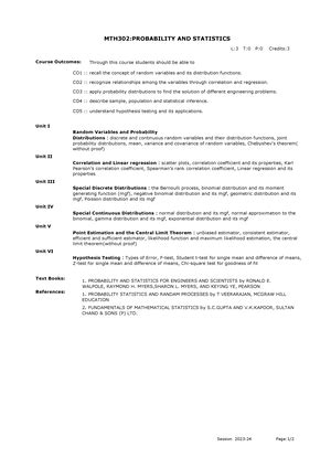 UNIT-4 - notes - probability and statistics - Studocu