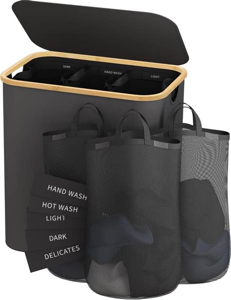 Amazon.com: Bathola Laundry Hamper with Lid, 145L Extra Large Hamper 3 ...