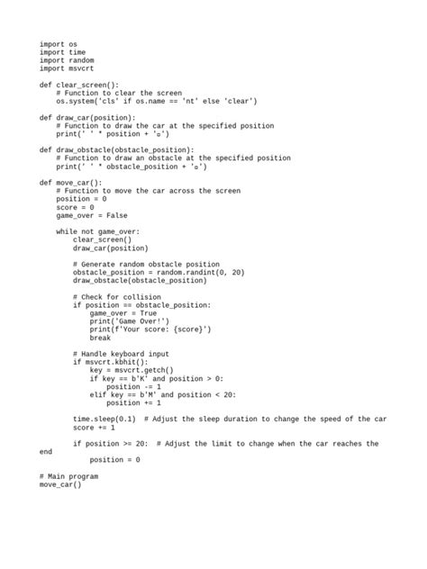 Image result for Simple Python Code for a Car