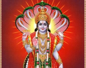 Vishnu Art, Vishnu Vintage-style Indian Hindu Devotional Poster Print ...