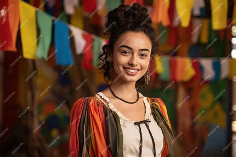 Premium AI Image | mestizo woman with asian traits wearing traditional ...